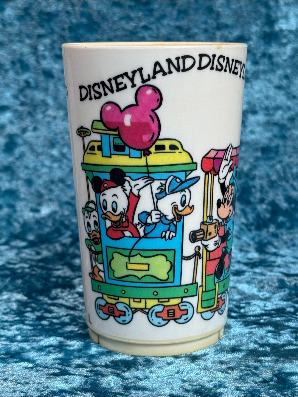 VINTAGE Disney Colorful Character Train Cup - Mickey Minnie Donald